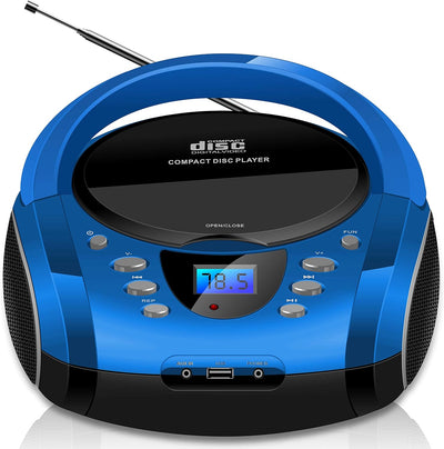 Tragbare Boombox | CD/CD-R | USB | FM Radio | Bluetooth | AUX-In | Kopfhöreranschluss | CD-Player |