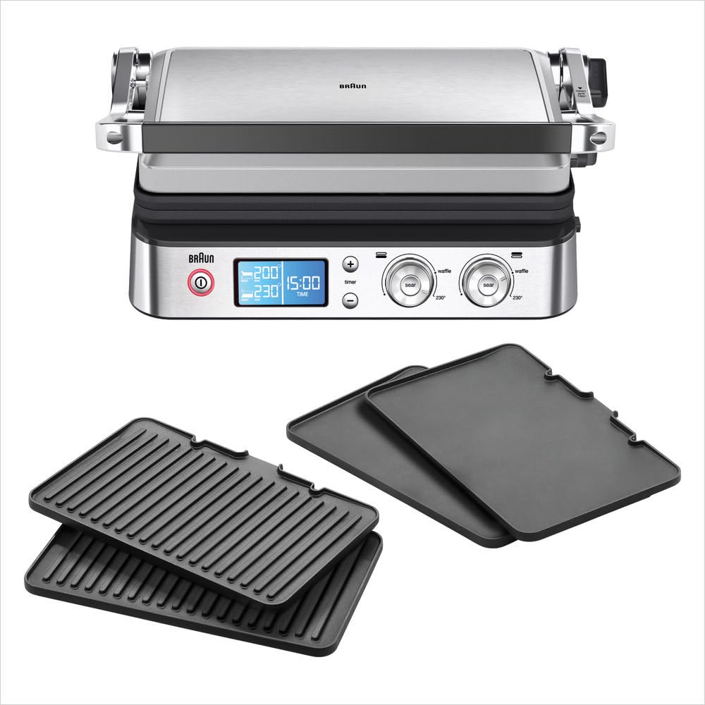 Braun MultiGrill 9 CG 9043 Kontaktgrill inkl. Grill- und Flachplatten, Grillpositionen: Kontakt, BBQ