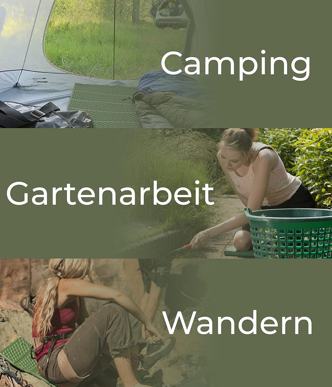 AceCamp Tragbare ultraleichte Mini-Klappmatte, wasserdicht, Schaumstoff-Sitzpolster für Outdoor-Akti