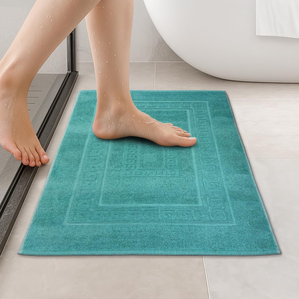 HomeLife Badezimmerteppich Aquamarin, 60X90 - Badematte saugstark - Maschinenwaschbarer Badteppich -