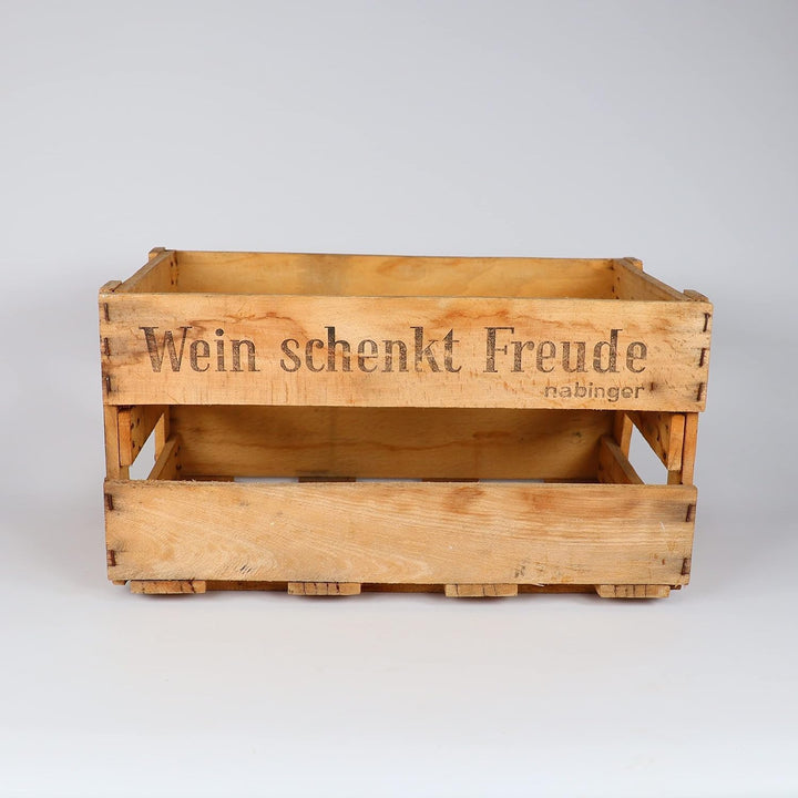 Obstkisten-online Stabile alte Weinkiste mit Schriftzug „Wein schenkt Freude“ Deko Gebraucht (4,8)
