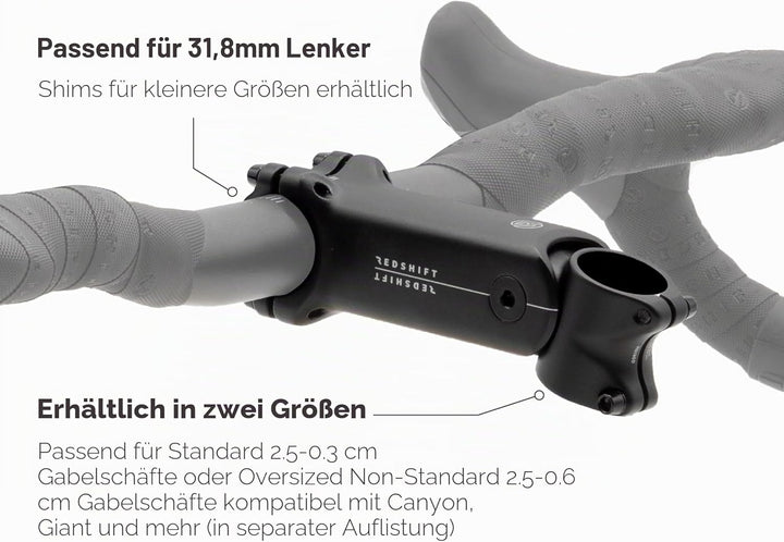 REDSHIFT ShockStop Suspension Stem for Bicycles, Shock-Absorbing Bike Handlebar Stem for Road, Grave