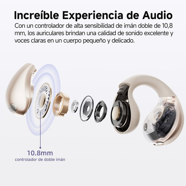 QCY Crossky C30 Open Ear Kopfhörer,Kabellose Bluetooth 5.4 Clip On Kopfhörer,4 Mikrofon ENC Geräusch