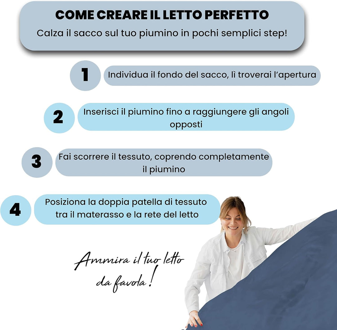Italian Bed Linen Bettwäscheset für Doppelbetten, 250 x 200 cm 250 x 200 cm Avorio/Grigio, Avorio/Gr