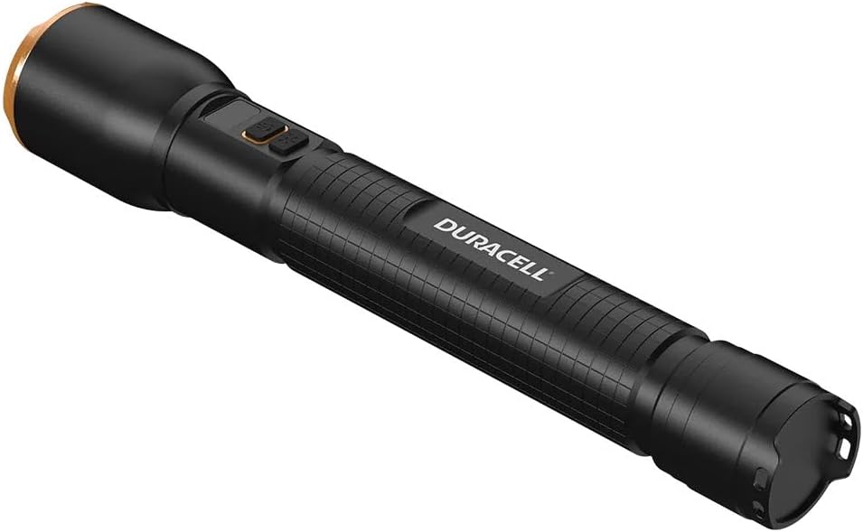 Duracell LED Taschenlampe DF6000R Pro – 6000 Lumen, fokussierbar, 230 m Leuchtweite, Outdoor &amp; Werks