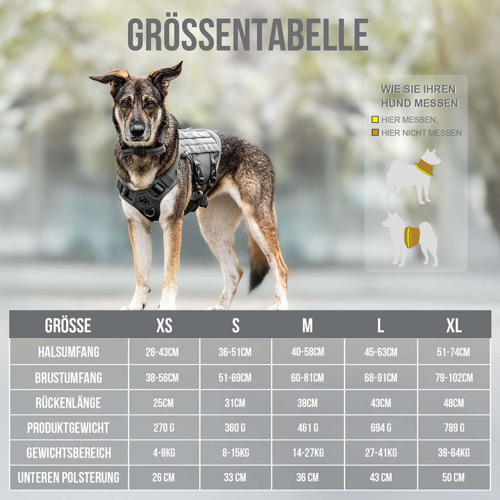 OneTigris Hundegeschirr Kleine Hunde, AIRE MESH Taktisches Anti Zug Geschirr mit 2 Griff Verstellbar