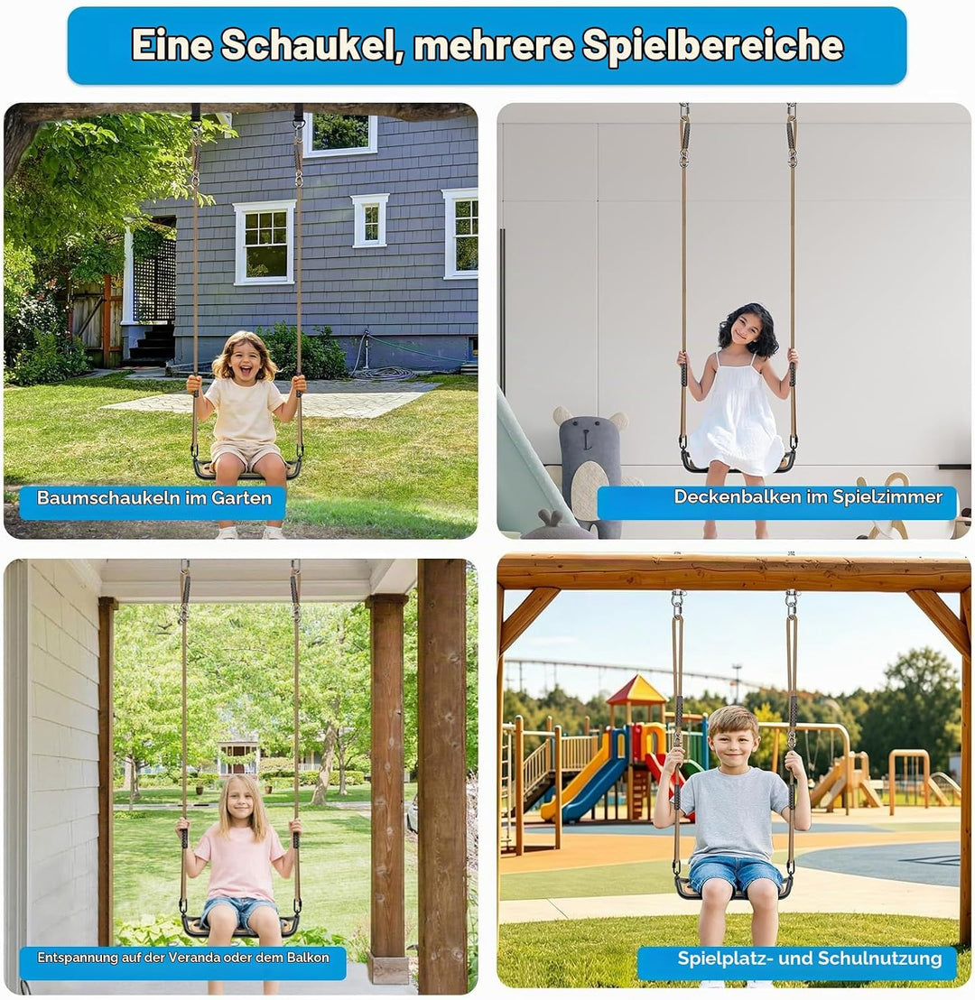 Dolibest Schaukel Kinder, Indoor Outdoor Babyschaukel Erwachsene Schaukel Holz Schaukelsitz Spielpla