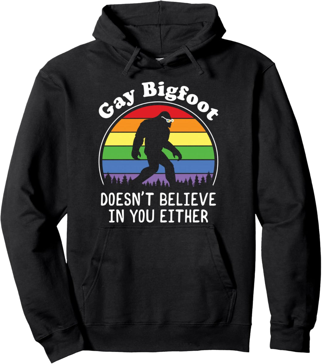 Gay Pride Regenbogen Bigfoot Christopher Street Day CSD Pullover Hoodie