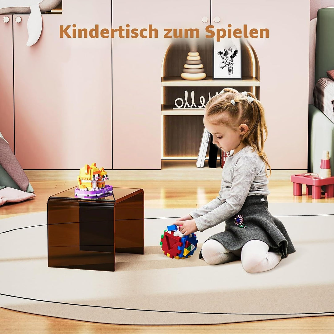 Acryl-Tritthocker, Kleiner transparenter Fusshocker für Badezimmer, Schlafzimmer, Küche, belastbar b