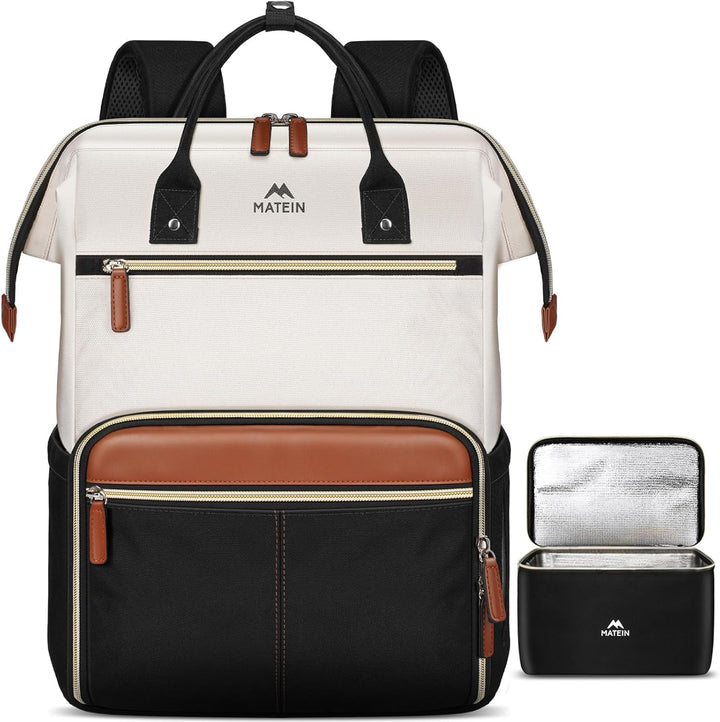 MATEIN Rucksack Damen Gross mit Isolierted Kühltasche, Laptop Rucksack Damen 17,3 Zoll, Arbeitsrucks