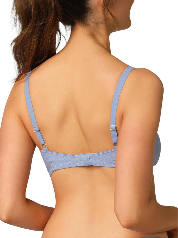 Comazo Earth Damen Soft BH ohne Bügel 1732764 70A Blau-melange, 70A Blau-melange