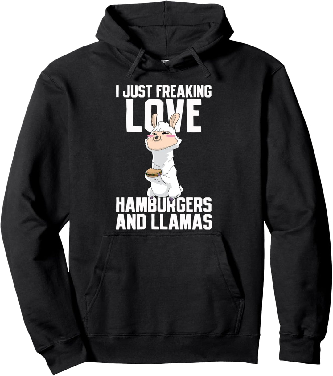 Hamburger Lama Kawaii Pullover Hoodie