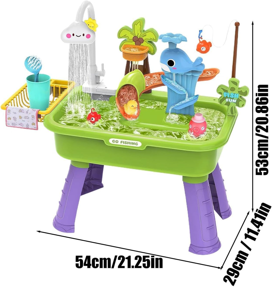 Spielzeugspüle mit fliessendem Wasser, elektrisch, batteriebetrieben, mit Rutsche, für Kinder zwisch