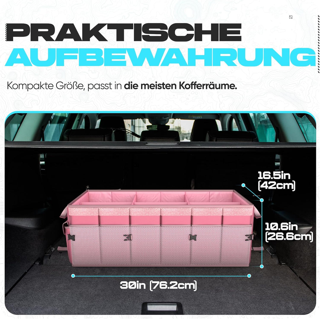 FORTEM Kofferraum Organizer, Kofferraumtasche, Zusammenklappbarer Auto Organizer Kofferraum mit Fäch