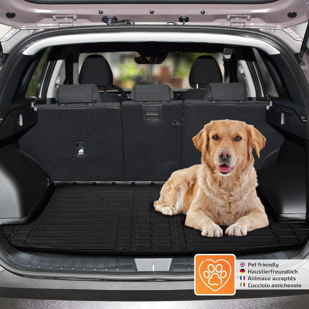 SCOUTT Kofferraumwanne passend für Volkswagen Touran ab 2015, 3D TPE Allwetter mit hohem Rand Geriff