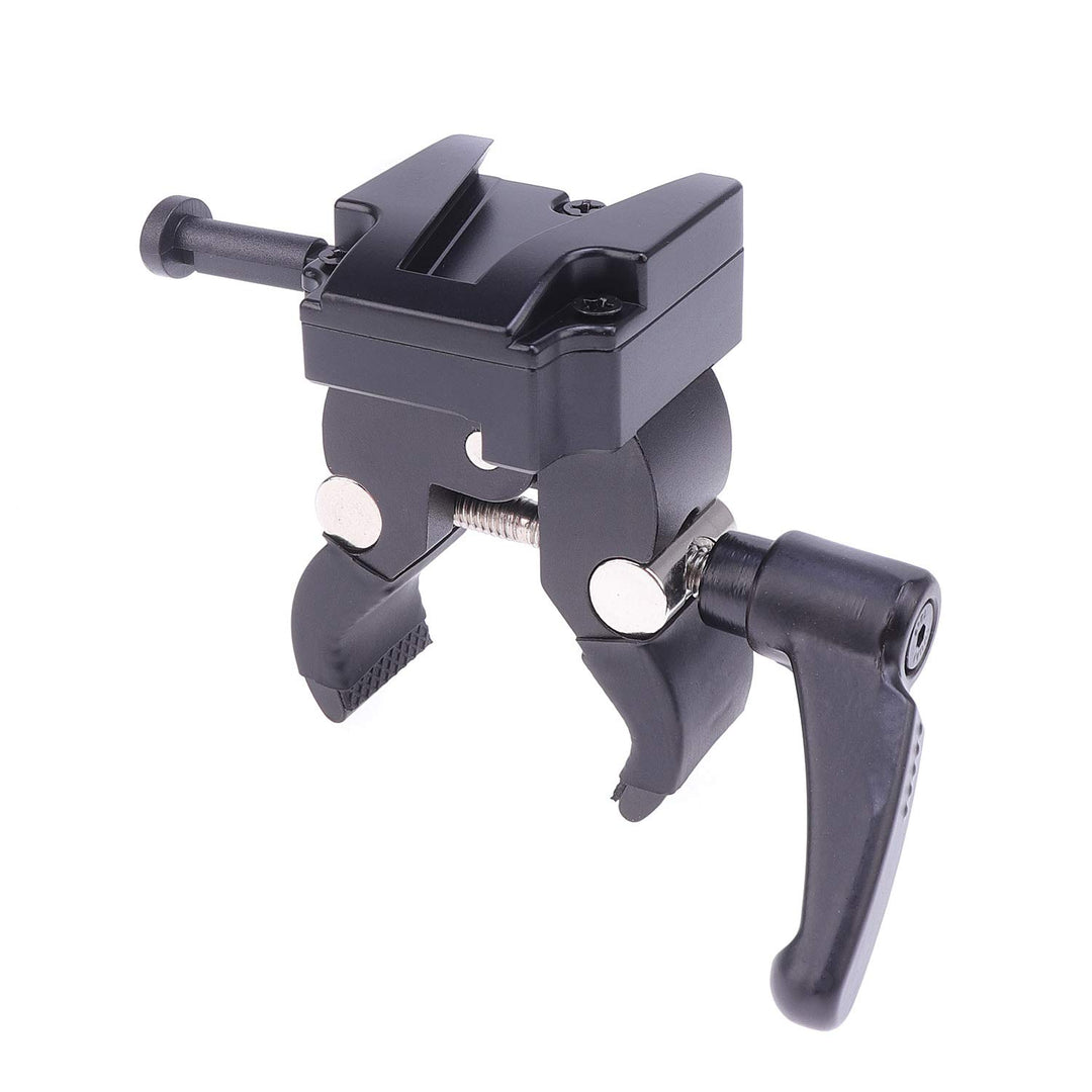 Fotga V-Mount Batterieadapter mit Super Clamp Crab Zangenclip zur Montage an Stativrohr-Stativstange
