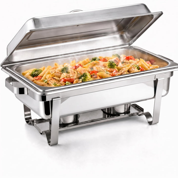 Speisewärmer Chafing-Dish 1X 1/1 GN 65 mm aus Edelstahl Warmhaltebehälter Essen Wärmebehälter für Sp