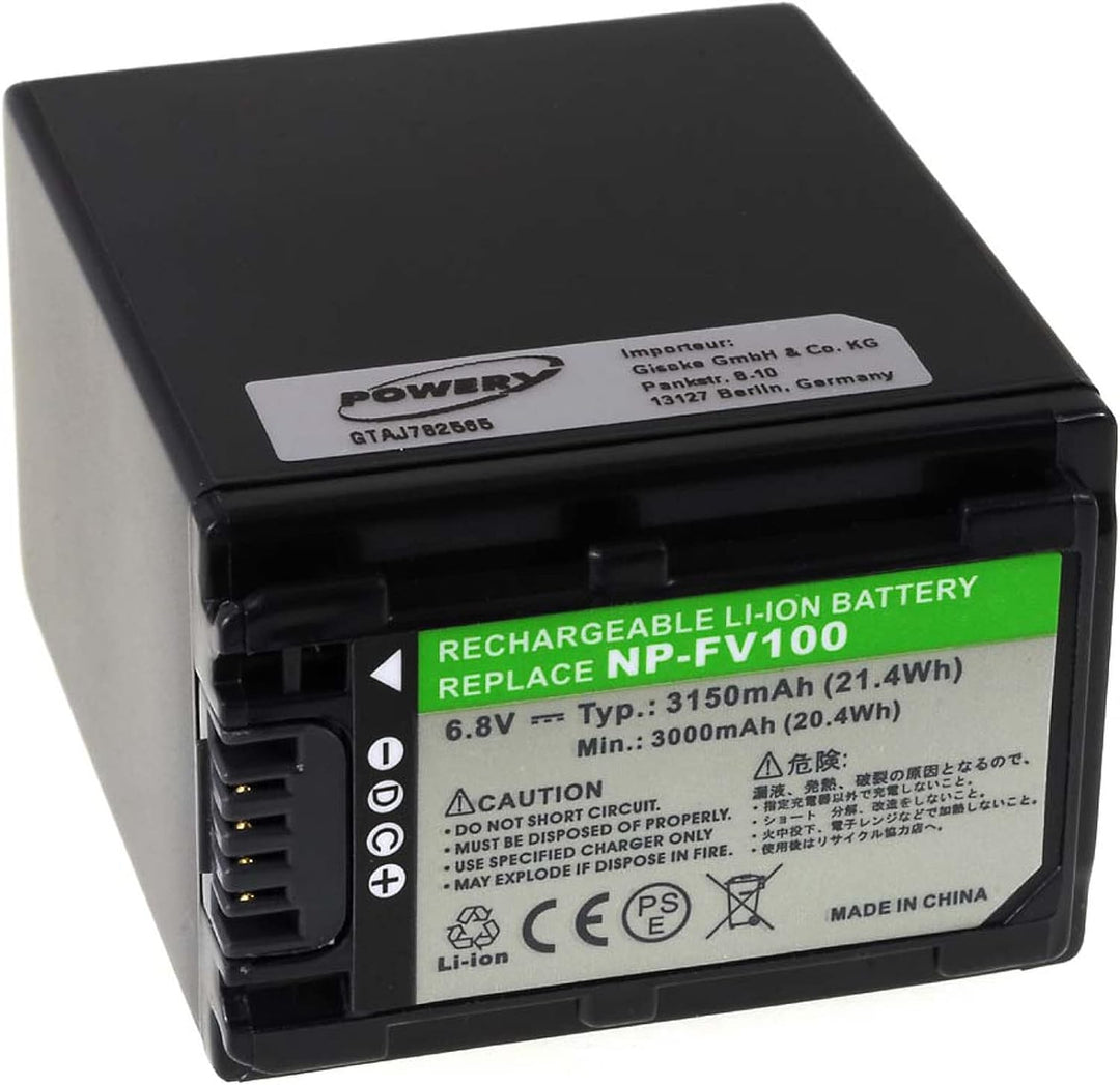 Akku für Sony HDR-CX550, 7,4V, Li-Ion