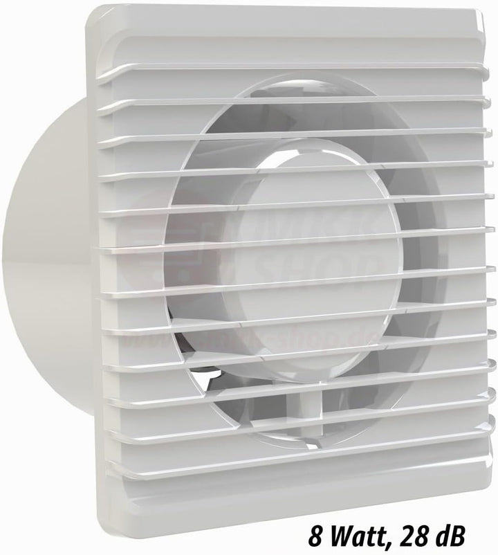 Badventilator Ø 125 mm in weiss Lüfter Ventilator Front Wandlüfter Badlüfter Ventilator Einbaulüfter