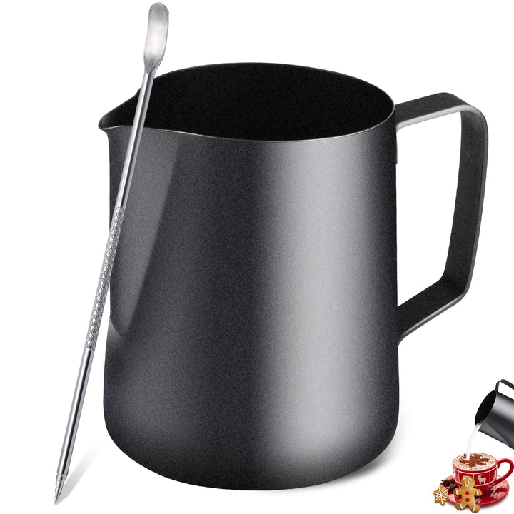 TechKen Milchkännchen,Milchkanne Edelstahl 900ml(32oz), Barista Zubehör Kaffee Milch Kännchen für Es