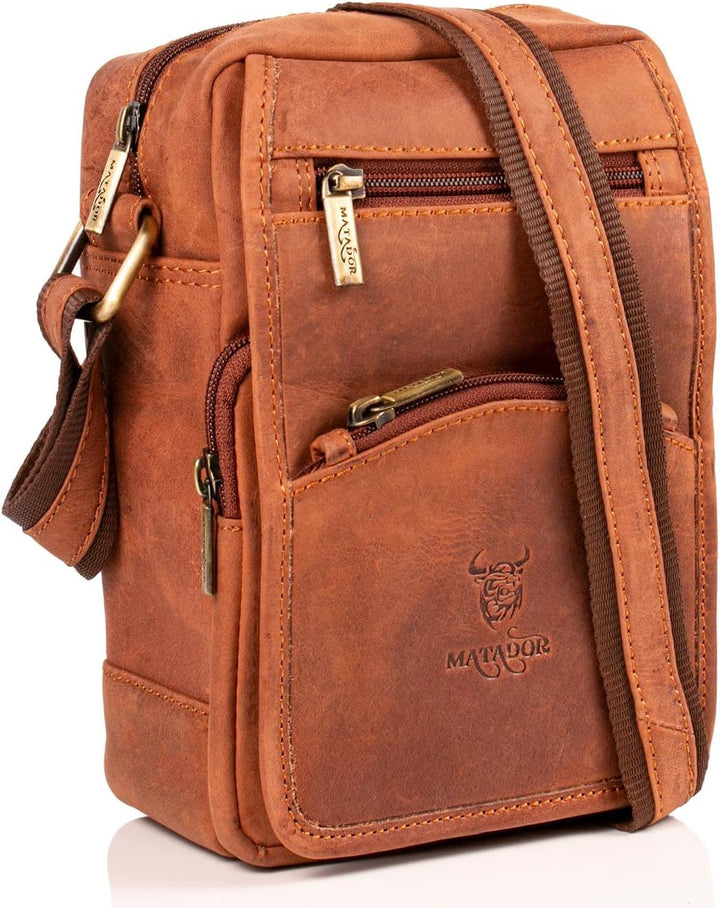 MATADOR Herren Echt Leder Umhängetasche Arbeittasche Klein Schultertasche Modern Messenger Reisetasc