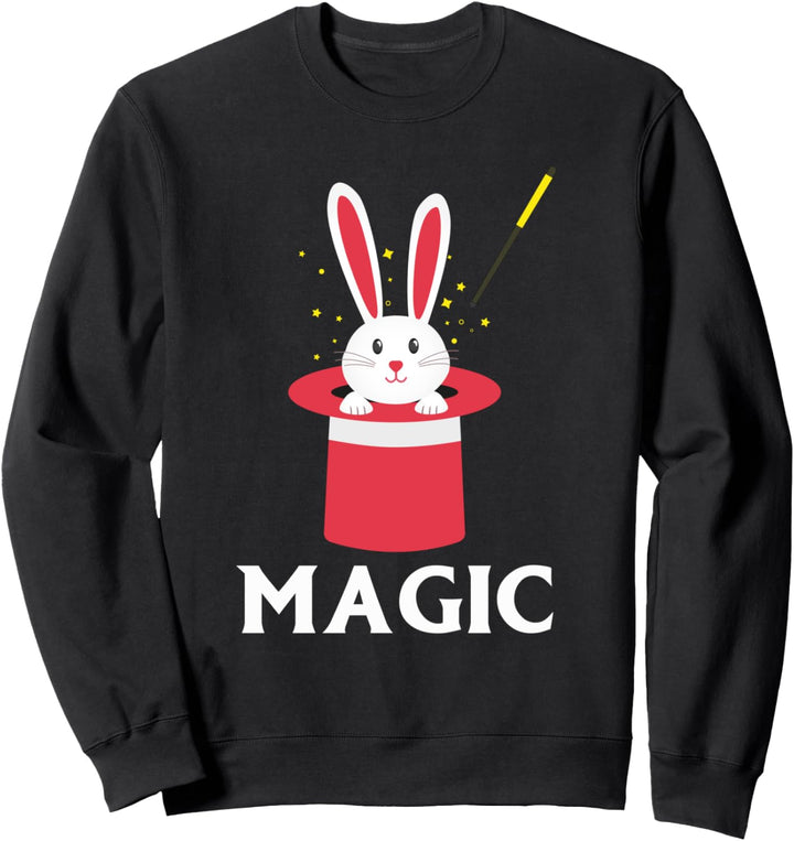 Lustiger Osterhase Kaninchen Zauberhut Zauberstab Zauberer Sweatshirt