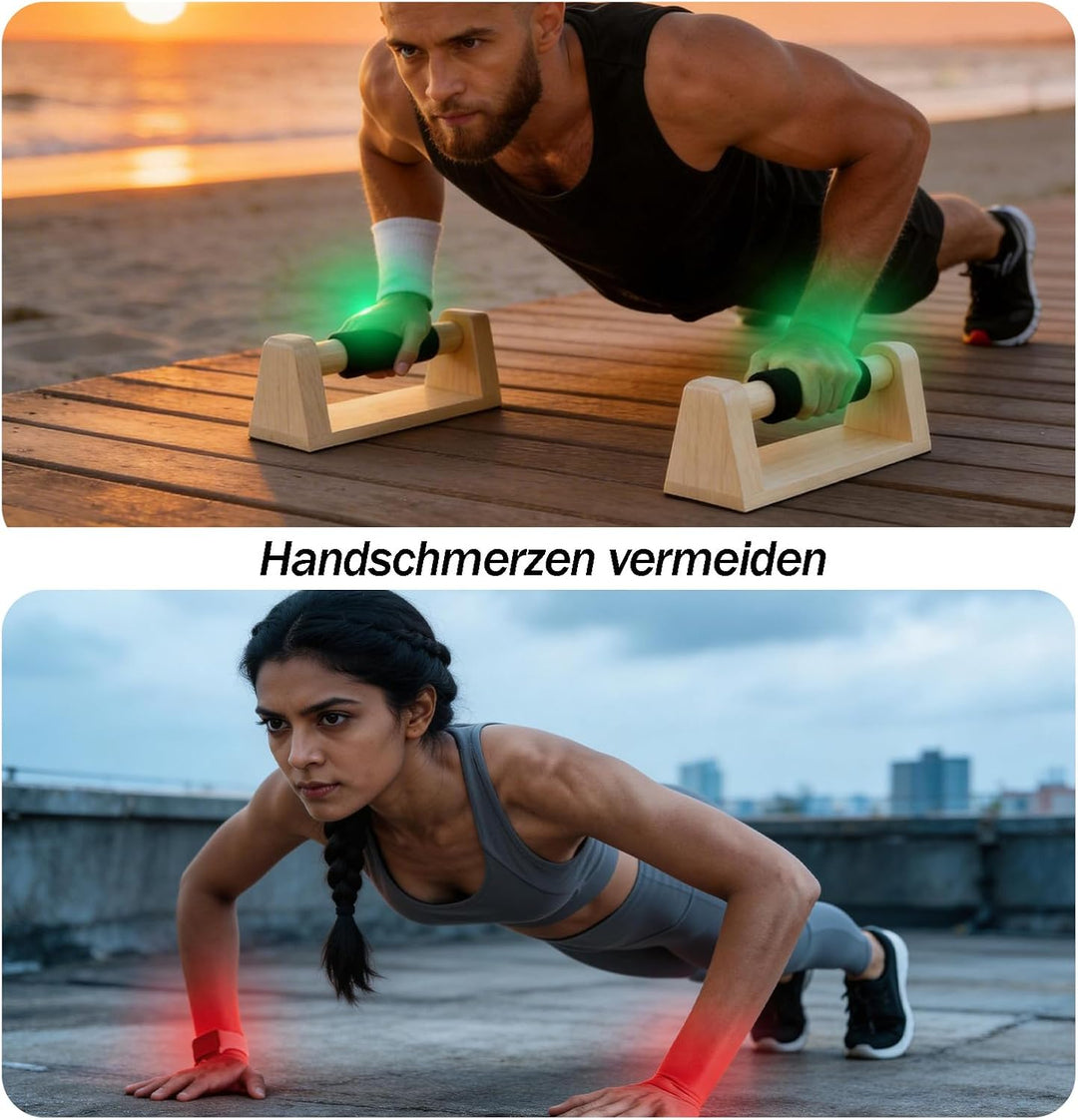 Liegestützgriffe, 2 Stück Liegestützgriffe aus Holz, Push Up Bars, Holz Parallettes, Calisthenics Eq