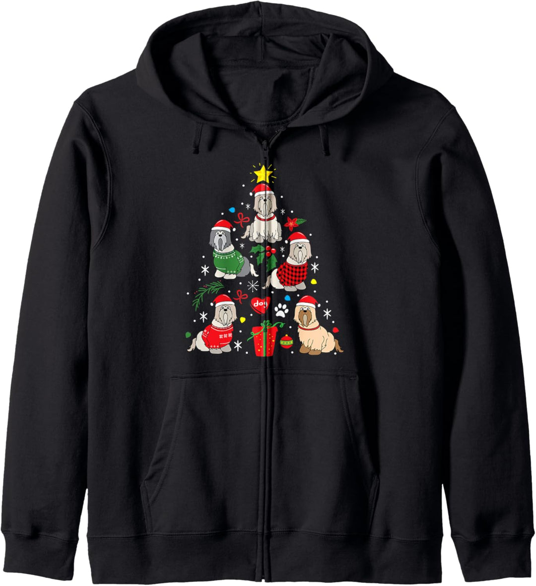 Lhasa Apso Weihnachten Hundeschmuck Baumdekoration Geschenk Kapuzenjacke