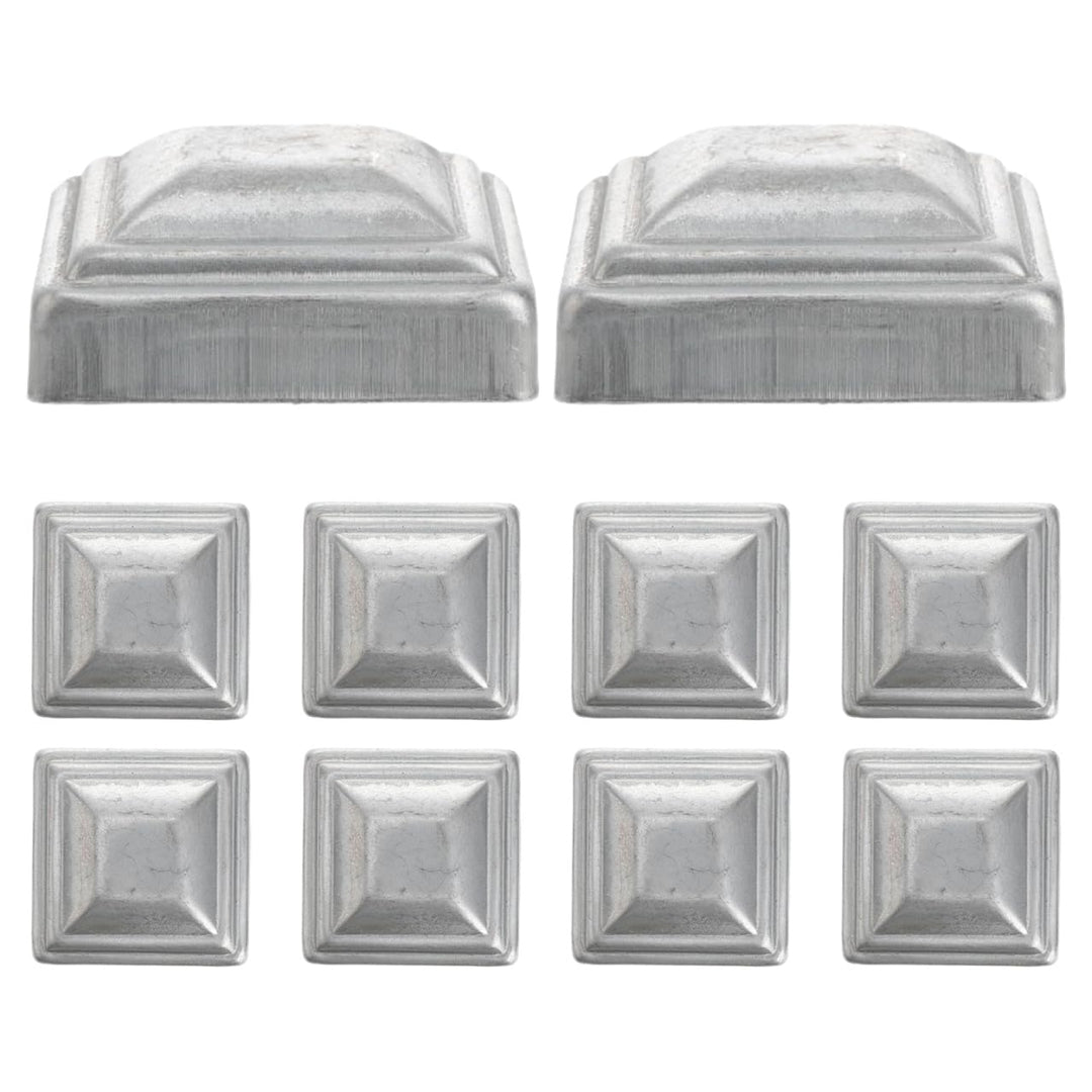 VANZACK Zaunpfosten Metall 10 Stück Verzinkte Pfostenkappen 6x6cm Schutzhülle Zaunpfosten Abdeckung