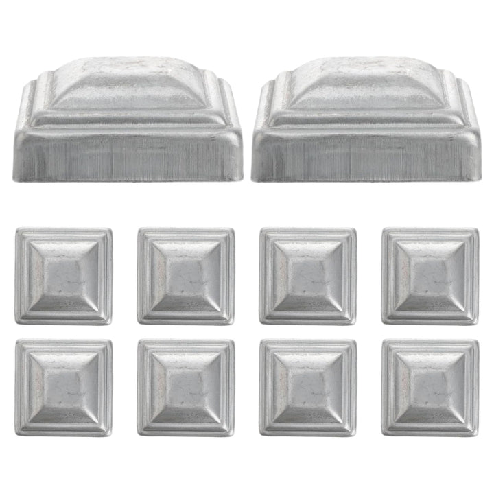 VANZACK Zaunpfosten Metall 10 Stück Verzinkte Pfostenkappen 6x6cm Schutzhülle Zaunpfosten Abdeckung
