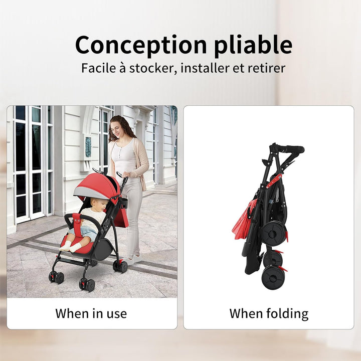 Ingenious Kompakter Buggy, mit Liegeposition, ab Geburt bis 4 Jahre (bis 25 kg), sitzend oder liegen