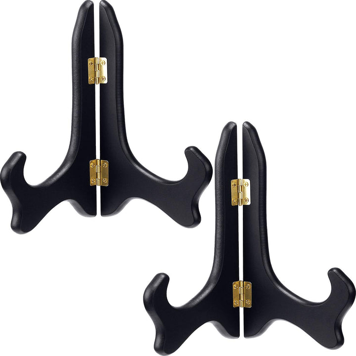 Schwarze 20,3 cm grosse holzähnliche Staffeleien, 2 Packungen, schwarzer Holzständer, Tellerhalter,