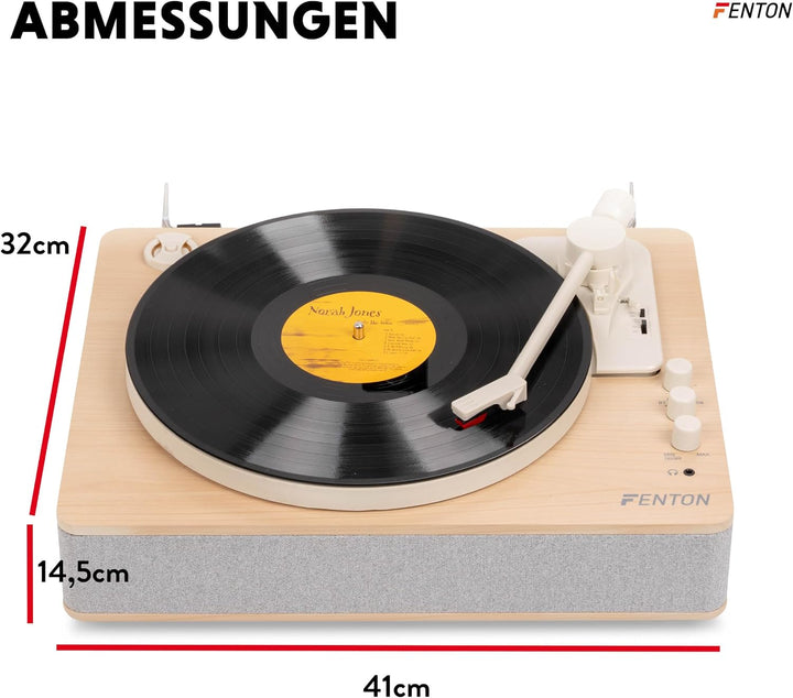 Fenton RP162S Schallplattenspieler Bluetooth Plattenspieler mit Lautsprecher, Pitch Control, MP3, RC