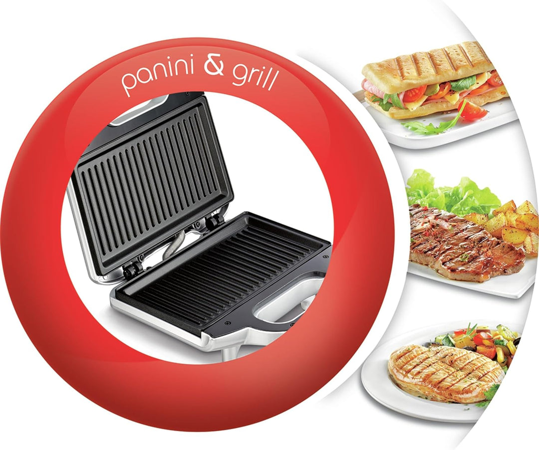 Moulinex SM156D Ultracompact Metal Sandwich-Maker, Platten mit Antihaftbeschichtung