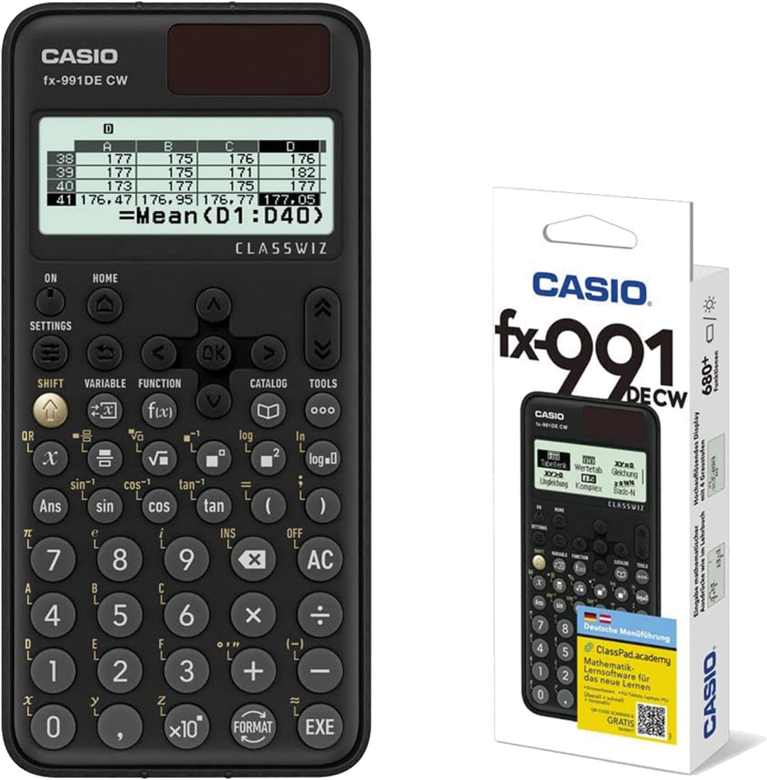 Casio FX-991DE CW ClassWiz technisch wissenschaftlicher Rechner, deutsche Menüführung FX-991DE CW Oh