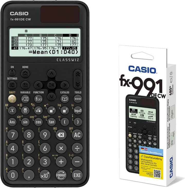 Casio FX-991DE CW ClassWiz technisch wissenschaftlicher Rechner, deutsche Menüführung FX-991DE CW Oh