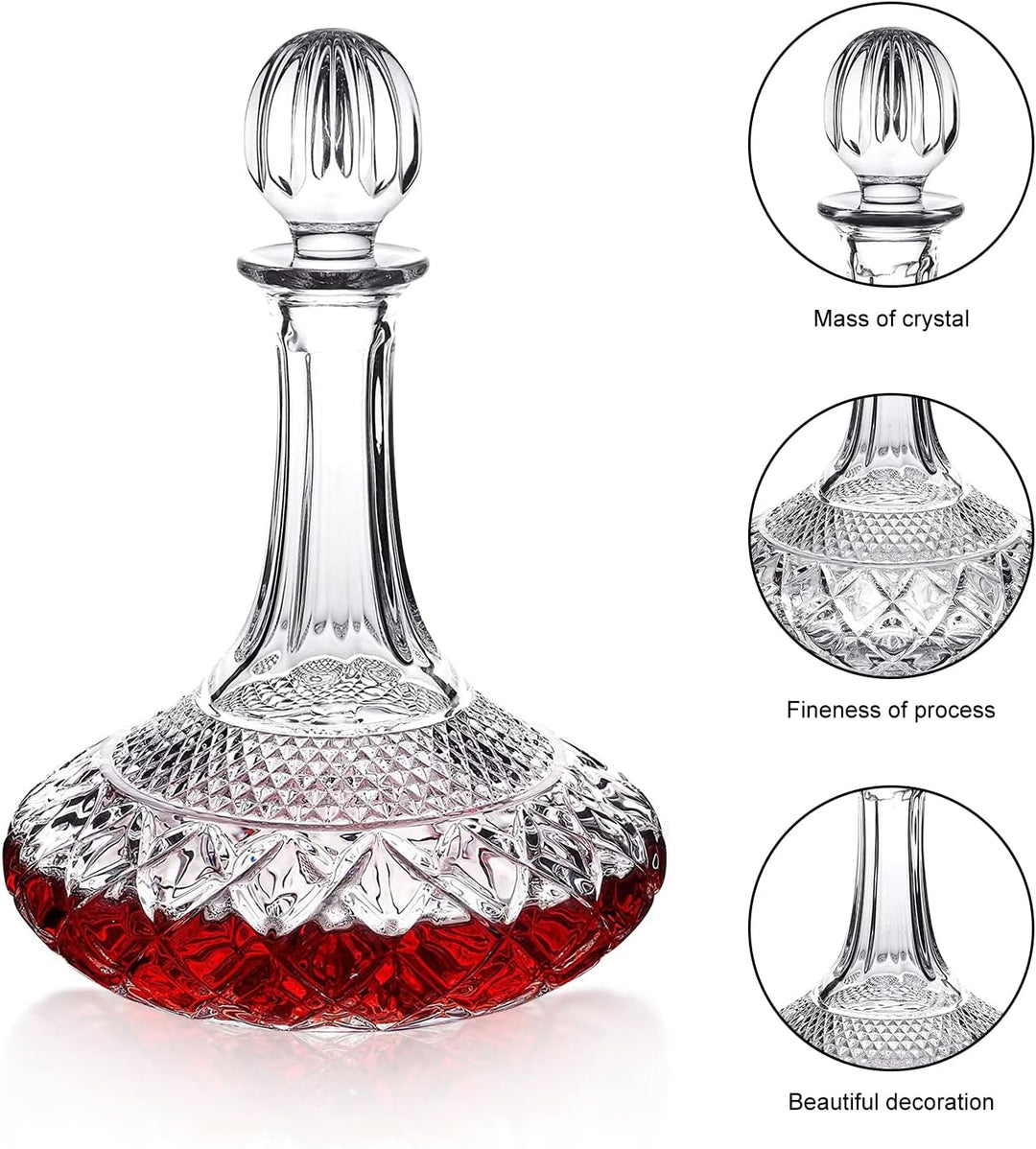 Paysky Wein Dekanter für Wein/Whiskey mit Stopfen, obere Regal-Kollektion, Dekanter mit Luxuriöser B