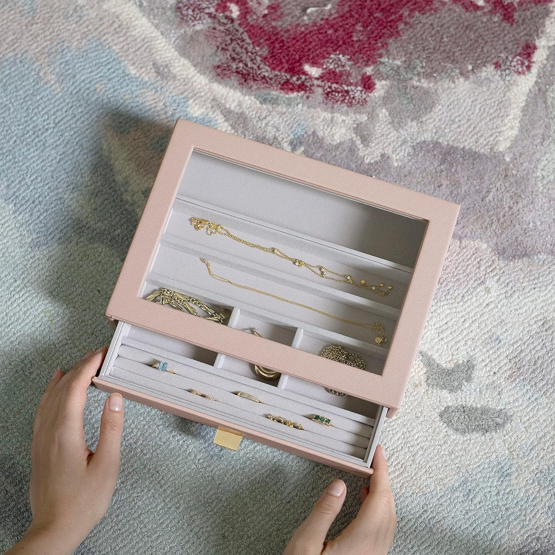 Stackers Blush Classic Jewellery Box Display Drawer Blush Pink, Blush Pink