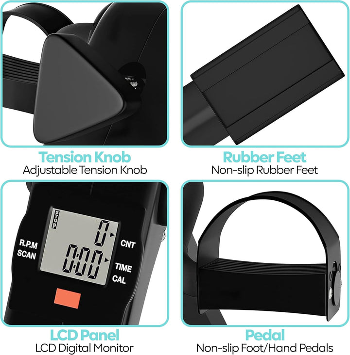 Techfit Pedal-Ausbilder, Mini-Heimtrainer für Heim und Büro, leichte Trainingsmaschine für Arme und
