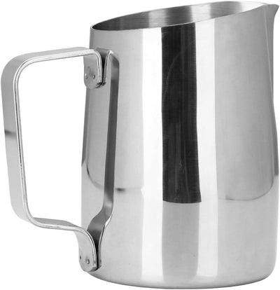 Dianoo Espresso-Milchaufschäumer, Milchkännchen, Edelstahl, für Kaffee-Latte-Kunst, 420 ml silber, S