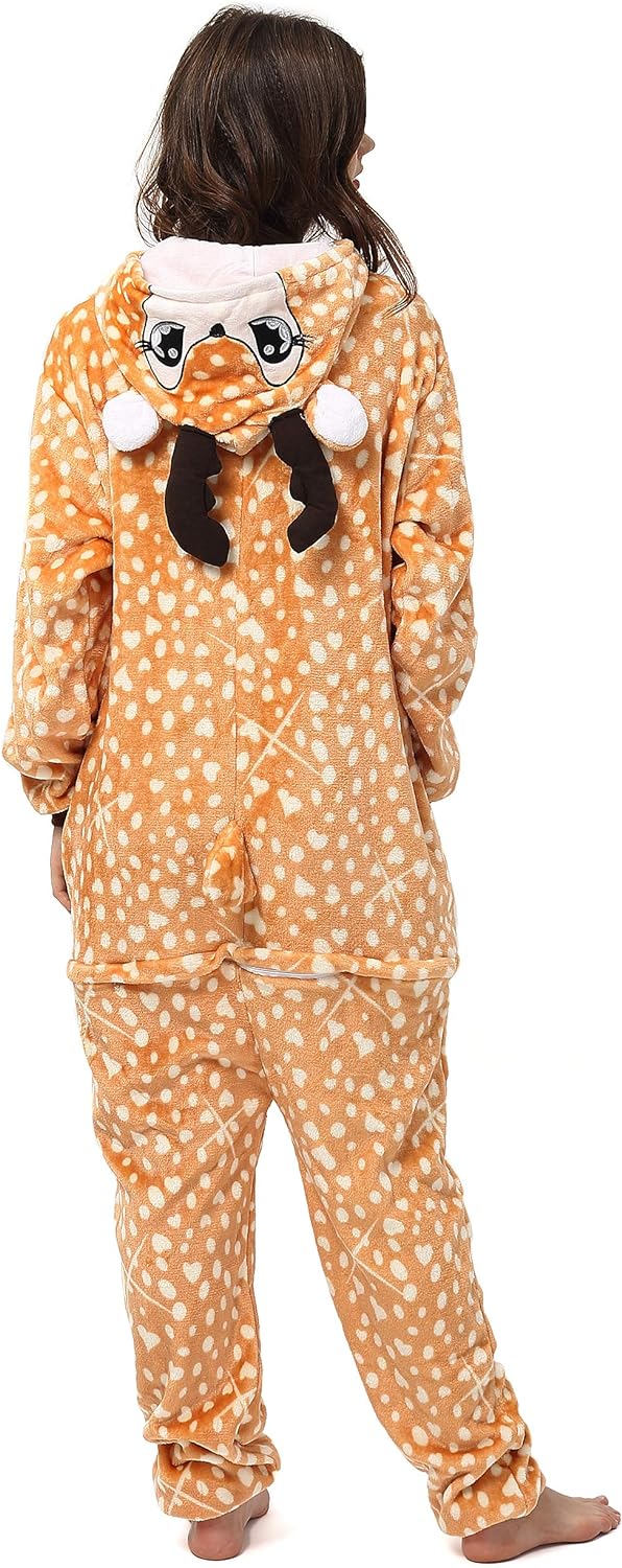 Katara 1744 (30+ Designs) REH-Kostüm Hirsch Hellbraun, Unisex Onesie/Pyjama-Qualität für Erwachsene