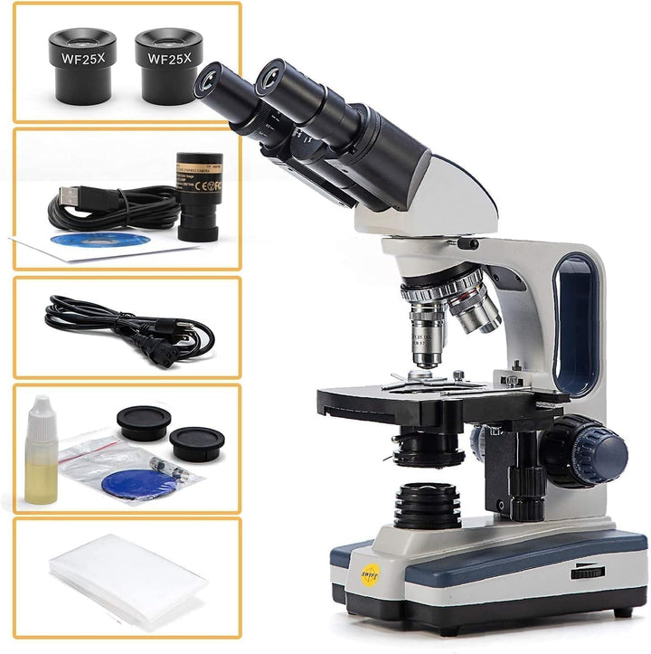SWIFT SW350B 40x-2500x Magnification Binocular Lab Microscope Research Quality Boiling Pot Head Mech