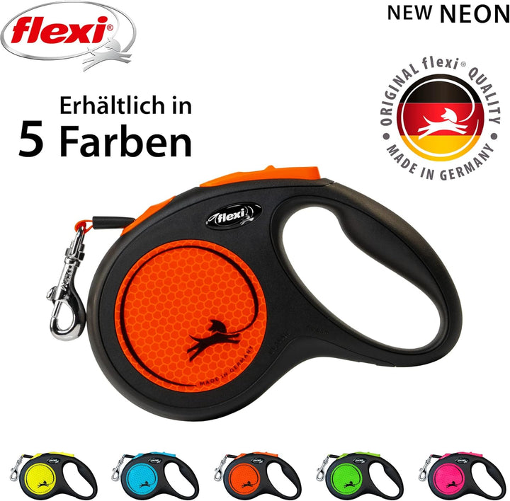 flexi New NEON neon-orange Gurt 5 m schwarz/neonorange 1 Stück (1er Pack), schwarz/neonorange 1 Stüc