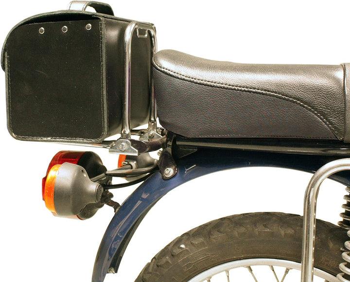 made4bikers Leder-Hecktasche mit Schnellverschluss, Gepäckträgertasche, Schwarz, passend für Simson