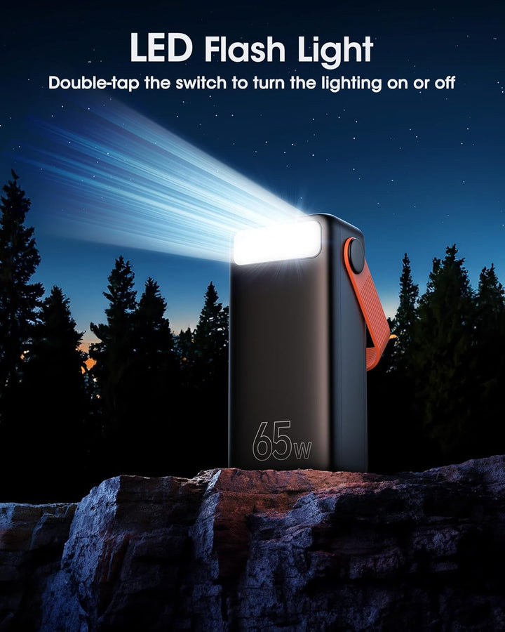 65W Power Bank 60000mAh Grosse Kapazität, USB C Schnell Aufladende Powerbank 3 Ausgänge, Tragbares E
