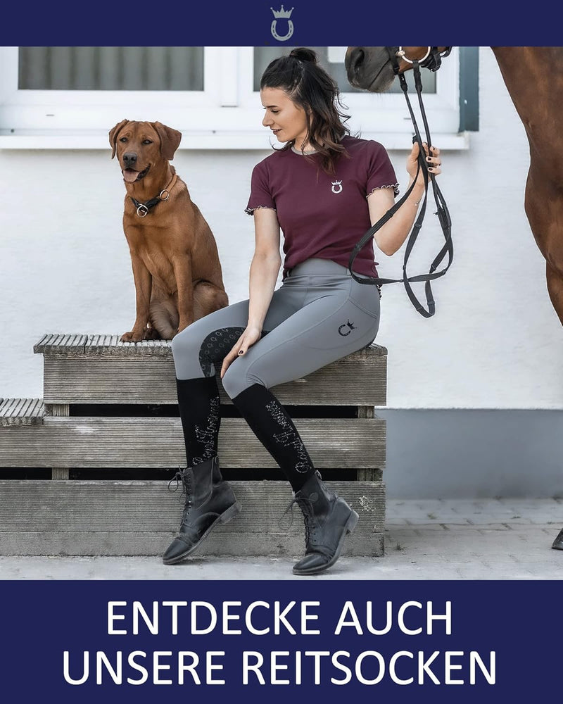Royal Horsemen Reitleggings Damen & Mädchen (Gr. XXS-XL) - Silikon Vollbesatz - Bequeme Highwaist Re