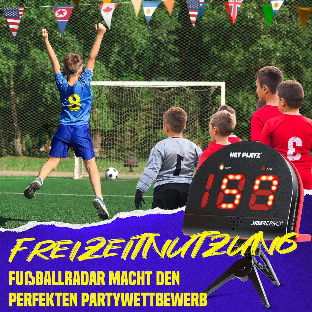 NET PLAYZ Speed Radar Smart Pro Geschwindigkeitsmessgerät, Geschenke für Fussball, Tennis, Baseball,