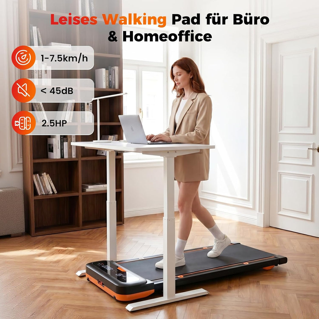 JAGJOG Walking Pad mit 7% Steigung &amp; 5 Vibrationsmodi,136 kg Pechschwarz, Pechschwarz