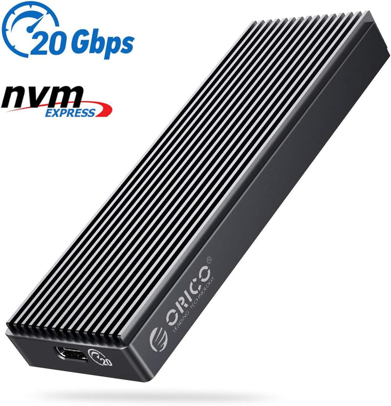 ORICO NVMe M.2 SSD Gehäuse 20Gbps bis zu 2000MB/s, USB 3.2 Gen2x2 USB-C Aluminium NVMe Adapter für P