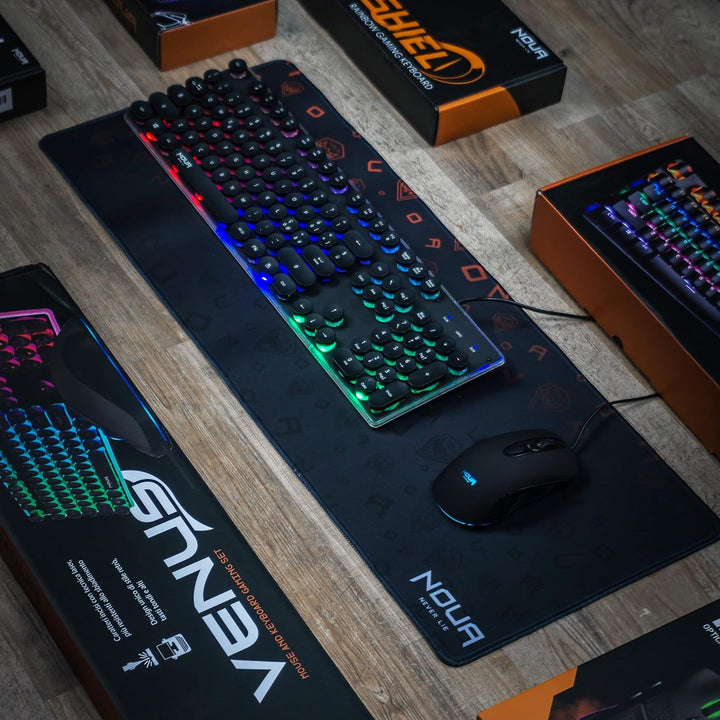Noua Origin Gaming-Mauspad, XXL, 687 x 270 x 2 mm, bequemes Mousepad mit genähten Kanten für Maus un